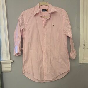 Polo by Ralph Lauren Men's Pink Striped Shirt